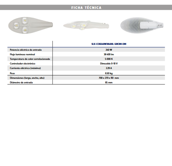 LUMINARIA VIAL LED SUPRA SLX-COB-180W