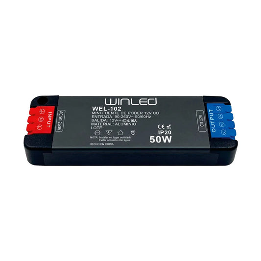 MINI FUENTE DE PODER 50W 12VCD IP20 ALUMINIO WEL-102
