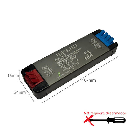 MINI FUENTE DE PODER 50W 12VCD IP20 ALUMINIO WEL-102