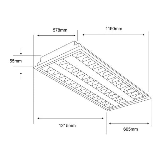 LAMPARA EMPOTRADO LED BLANCO 48W 48LTLLED3282V65BL 60X120 BLANCO