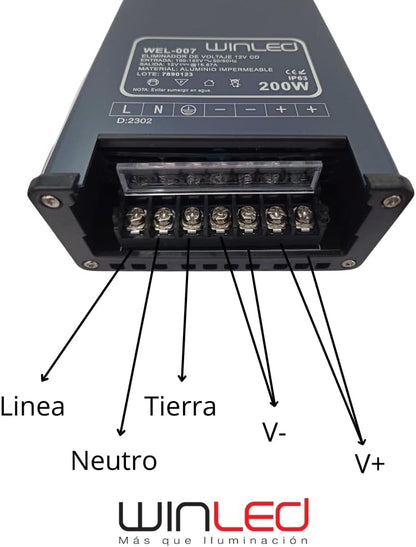 FUENTE DE PODER 200W 12V IP63 WEL-007