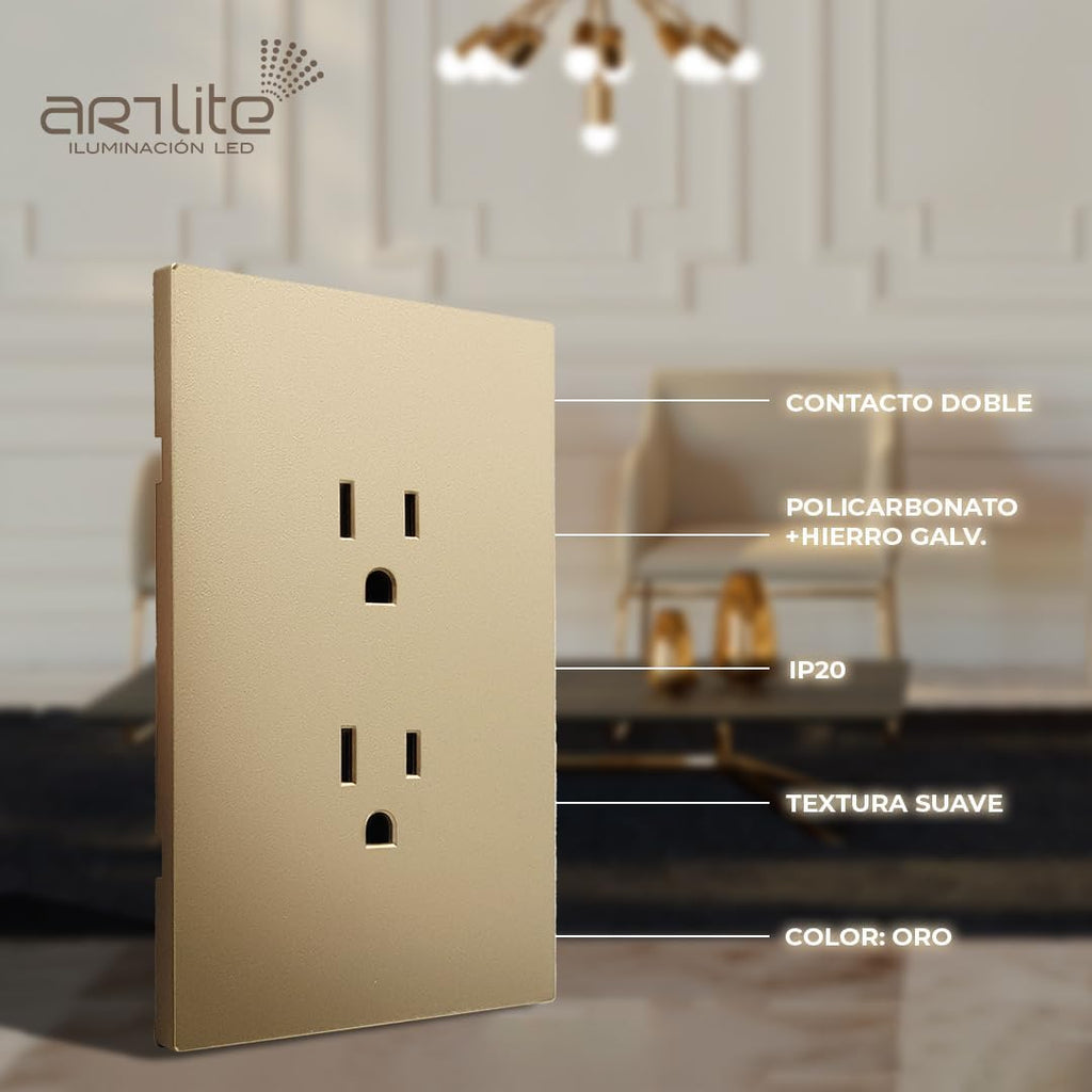 PLACA LUXURY APL-504 ARTLITE CONTACTO DOBLE, POLICARBONATO 15A