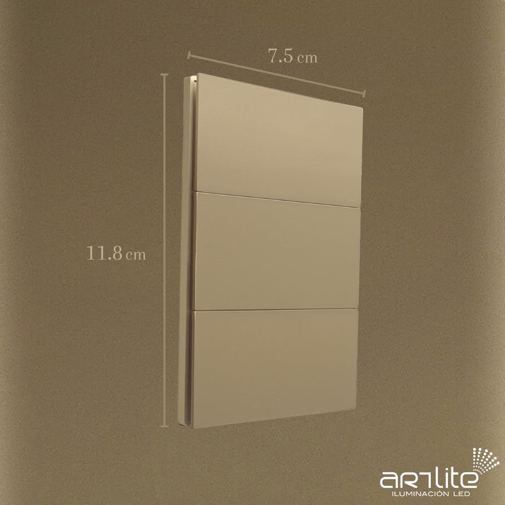 PLACA LUXURY APL-503 ARTLITE 3 APAGADORES SENCILLOS, POLICARBONATO 15A 3 VIAS