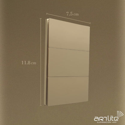 PLACA LUXURY APL-503 ARTLITE 3 APAGADORES SENCILLOS, POLICARBONATO 15A 3 VIAS
