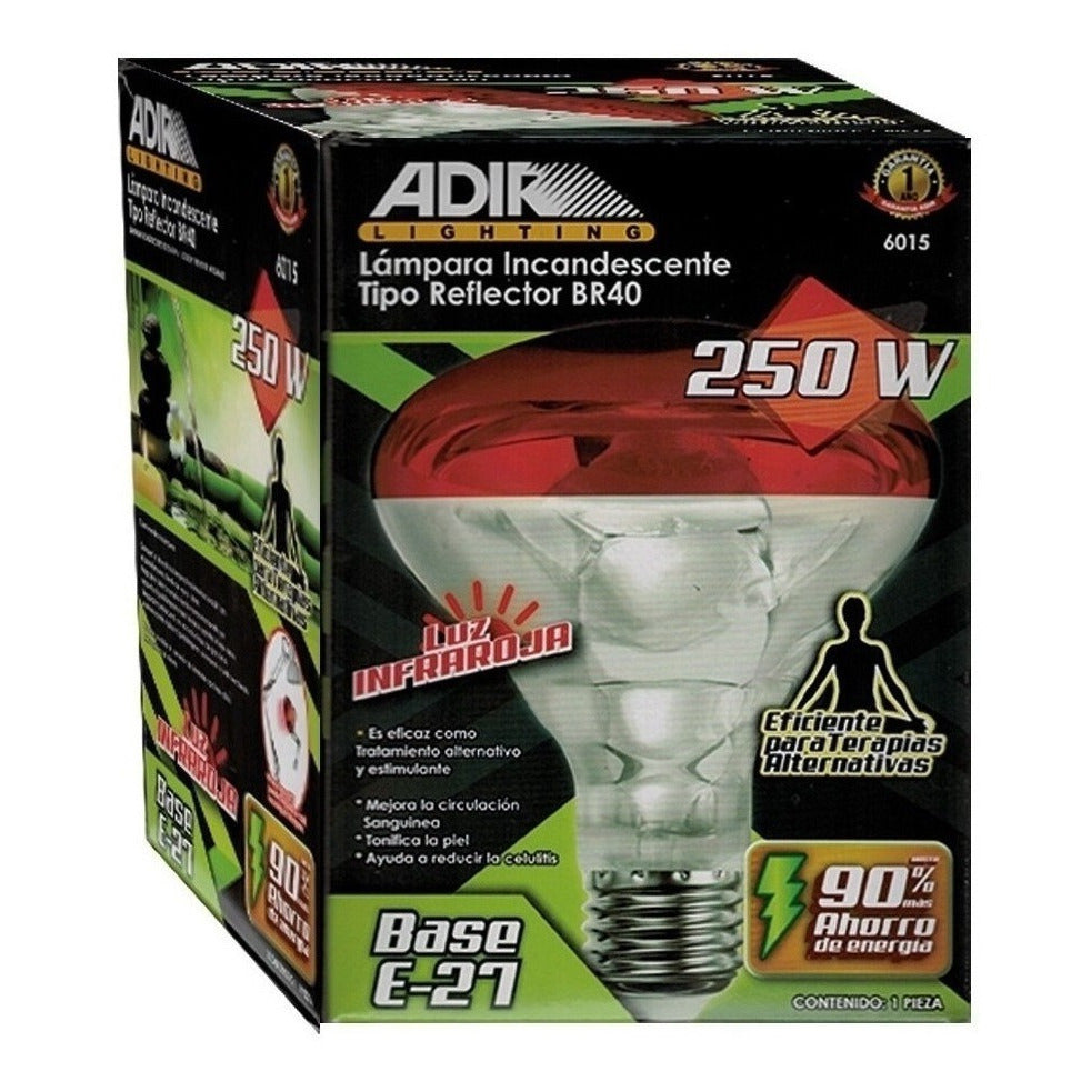 FOCO LAMPARA INCANDESCENTE TIPO REFLECTOR BR40 250W INFRARROJA 6015 ADIR