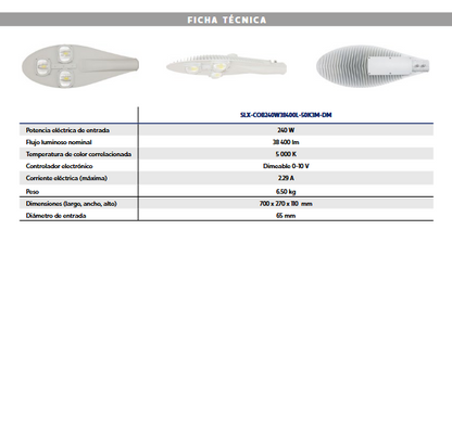 LUMINARIA VIAL LED SUPRA SLX-COB-180W