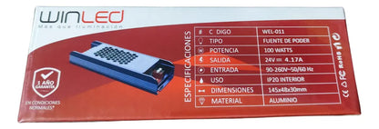 FUENTE DE PODER SLIM 24V 100W 5AMP WEL-011