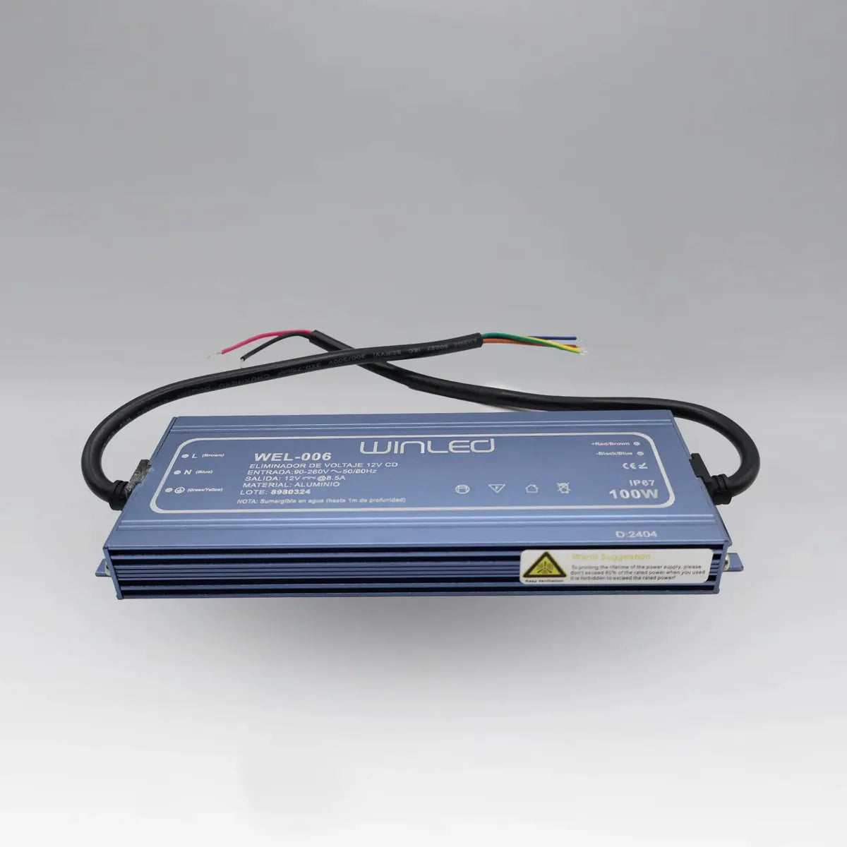 FUENTE DE PODER 12V 100W 8.3AMP PARA EXTERIOR IP67