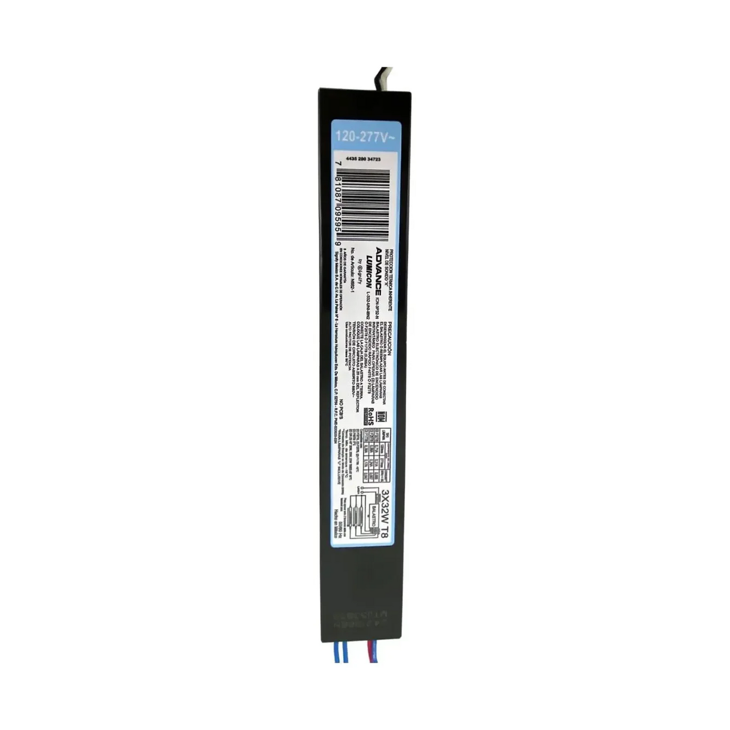 BALASTRO ELECTRONICO PHILIPS 3X32W T8/SL ENCENDIDO INSTANTANEO 127V