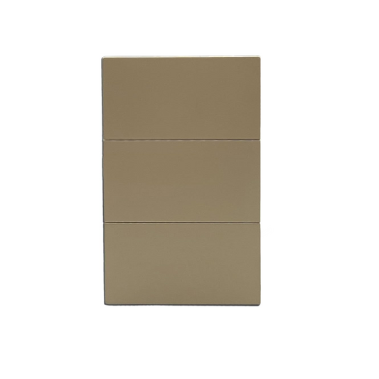 PLACA LUXURY APL-503 ARTLITE 3 APAGADORES SENCILLOS, POLICARBONATO 15A 3 VIAS