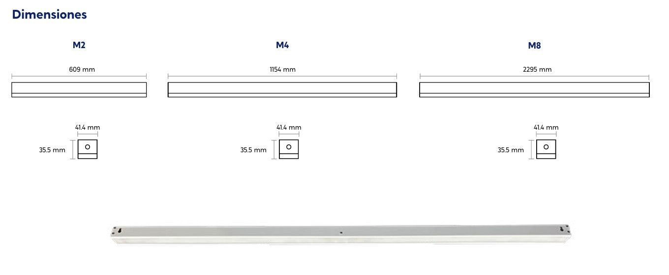 LUMINARIA SUPRALUX LIN-M8-L11-850MV-DADO-CA 5000K 120-277V